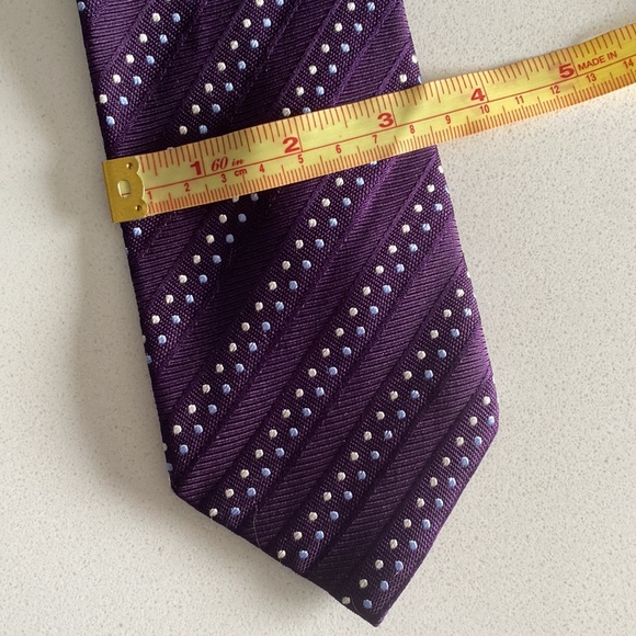 Balmain 100% Silk Purple Tie - Picture 5 of 5